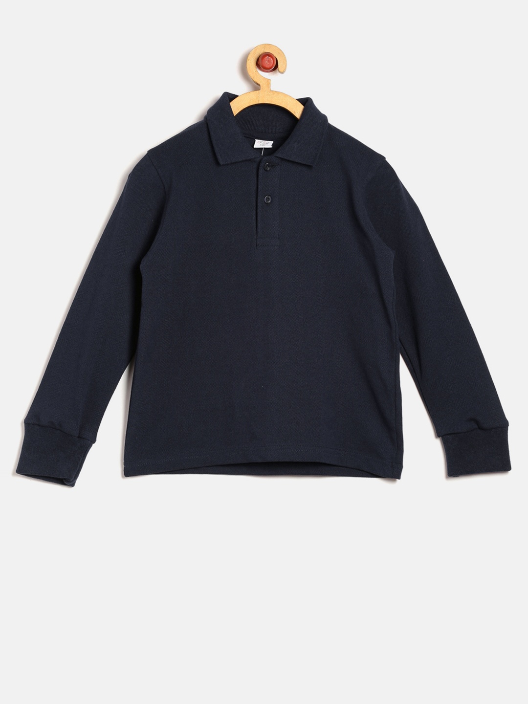 

GKIDZ Boys Navy Blue Solid Polo T-shirt