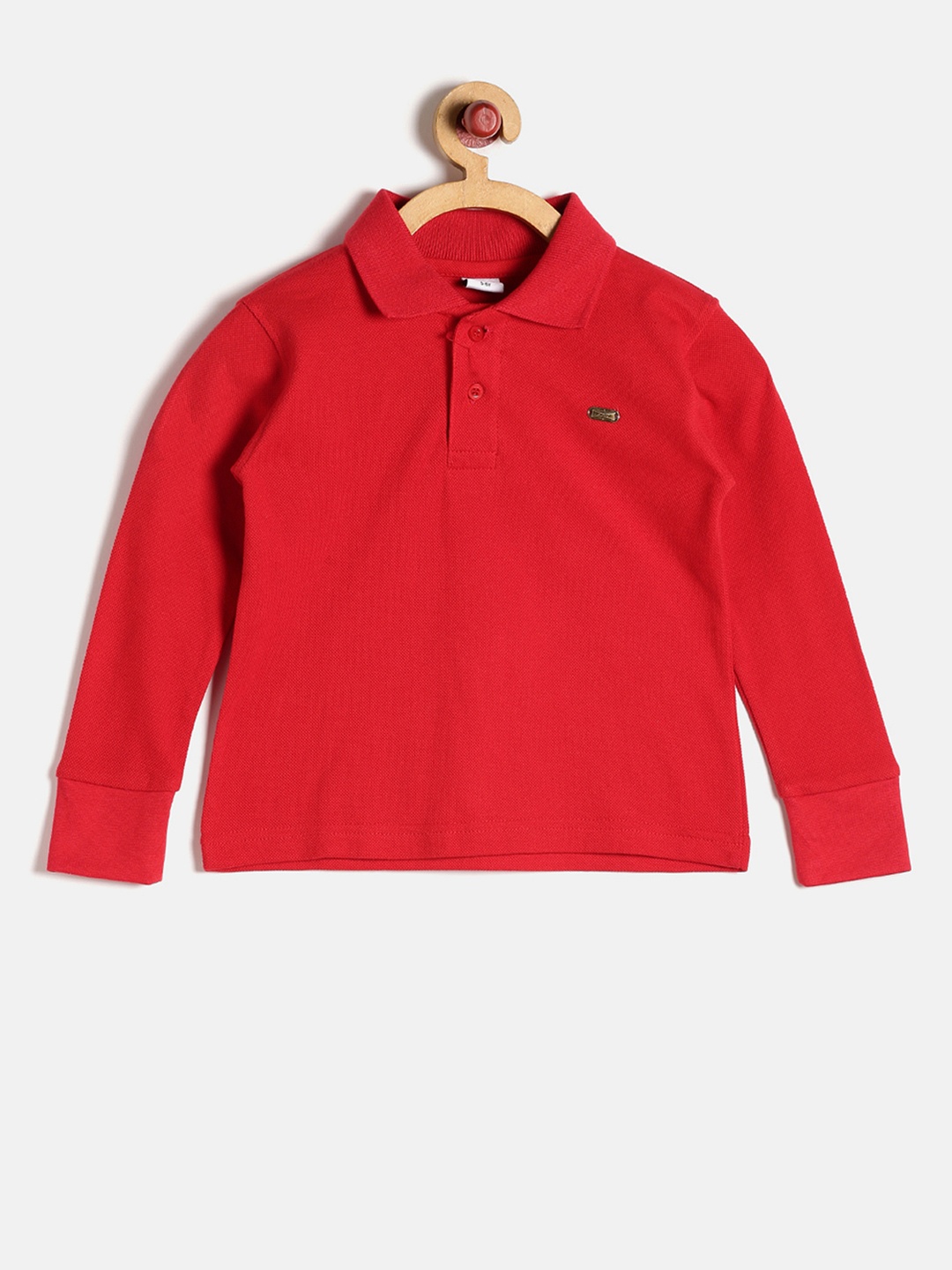 

GKIDZ Boys Red Solid Polo Collar T-shirt
