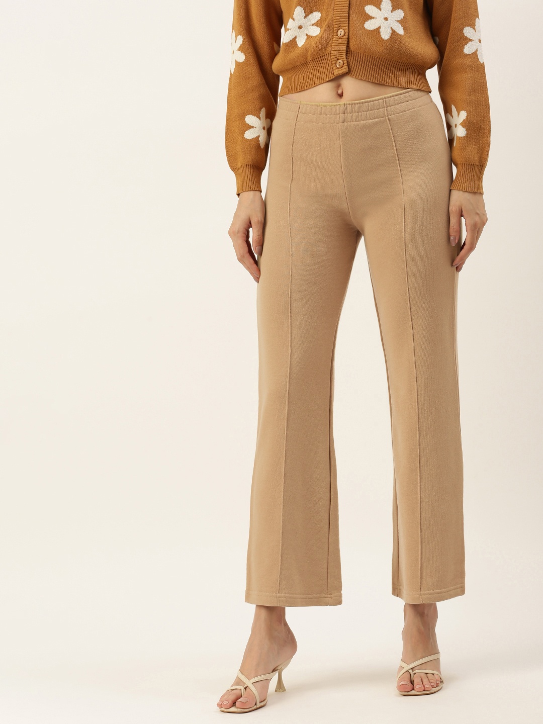 

FOREVER 21 Women Camel Brown Bootcut Trousers