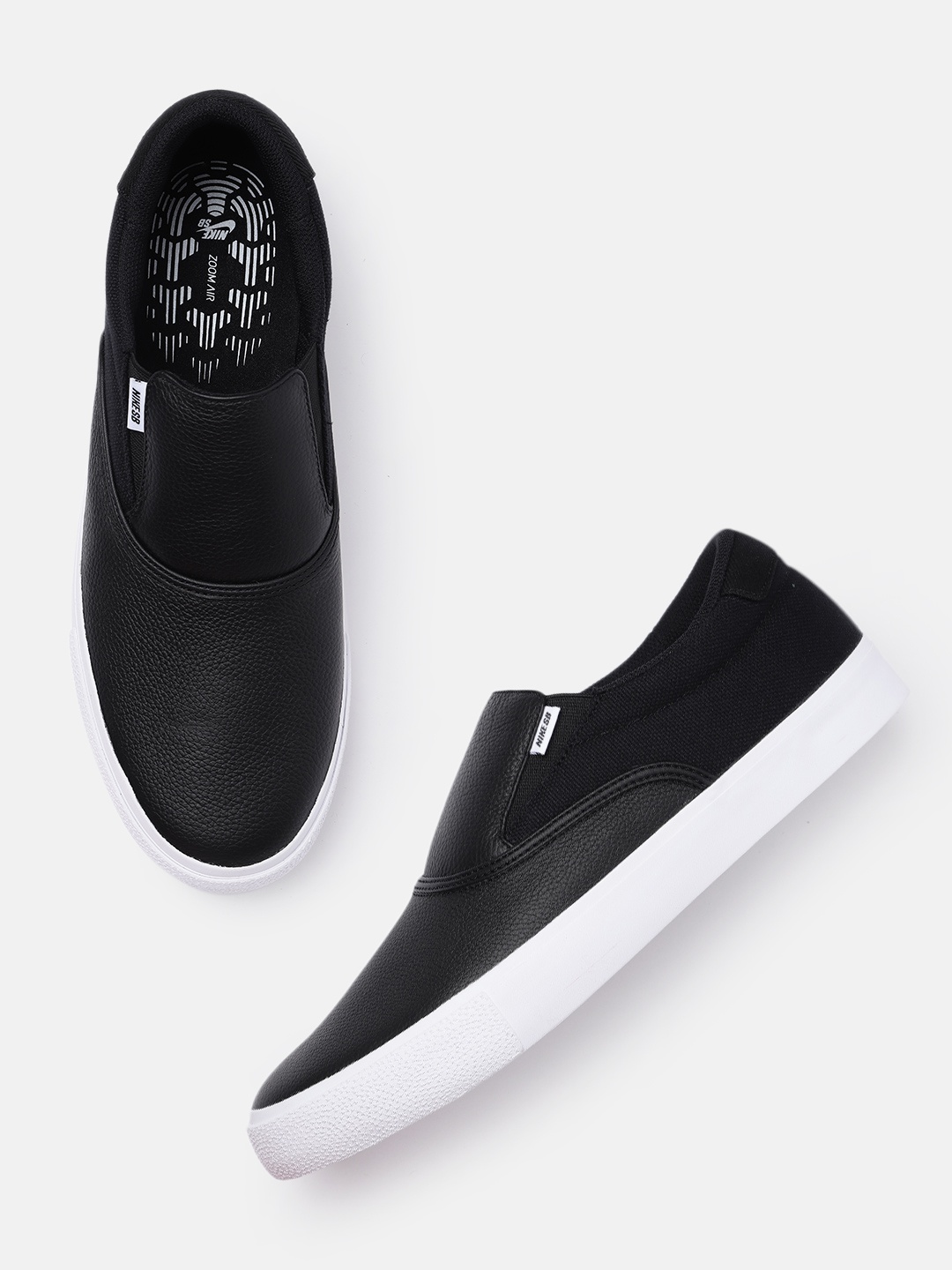

Nike Unisex Black ZOOM VERONA Slip On Leather Skateboarding Shoes