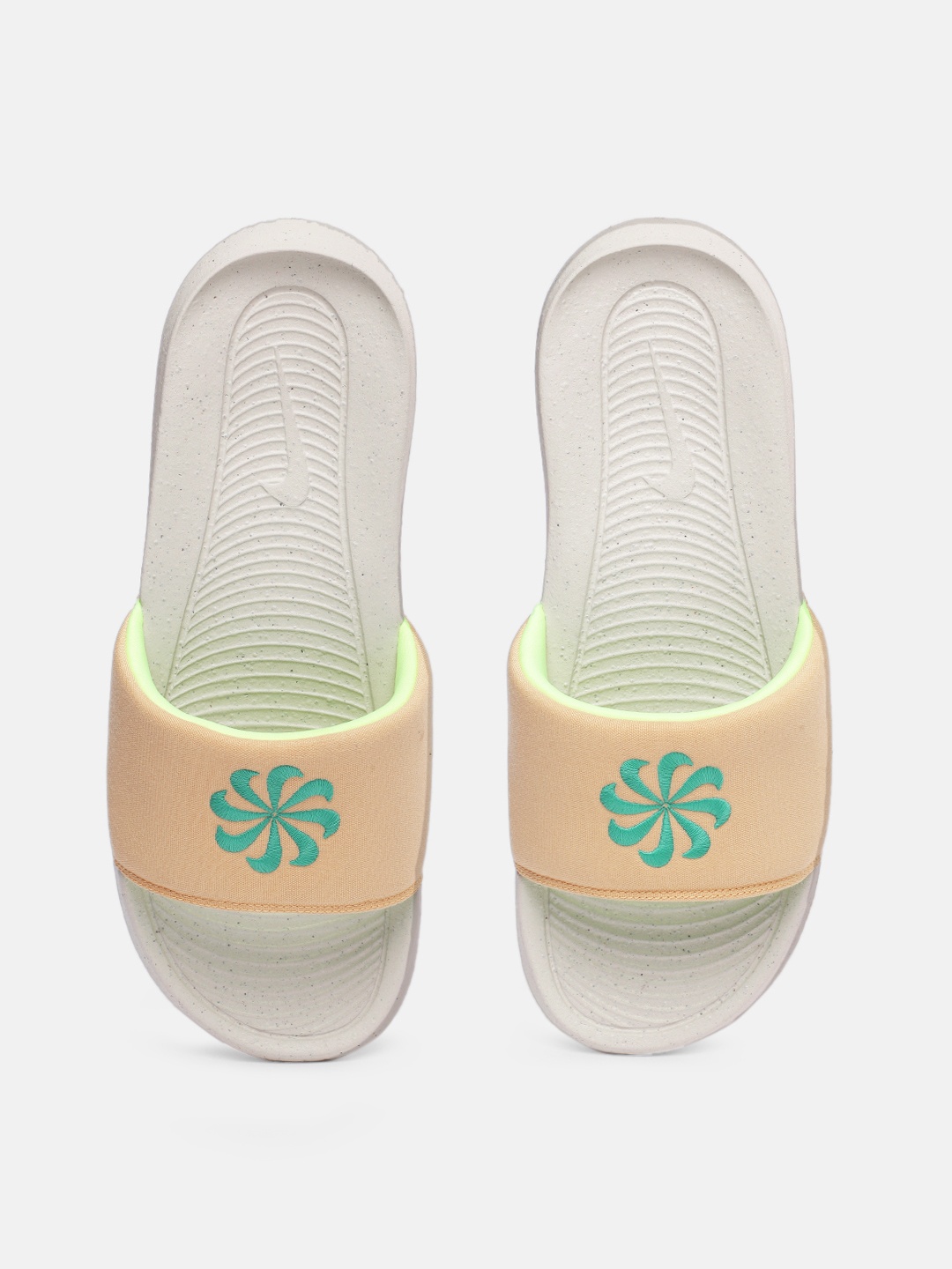 

Nike Men Brand Logo Embroidered Victori One Next Nature Slides, Beige