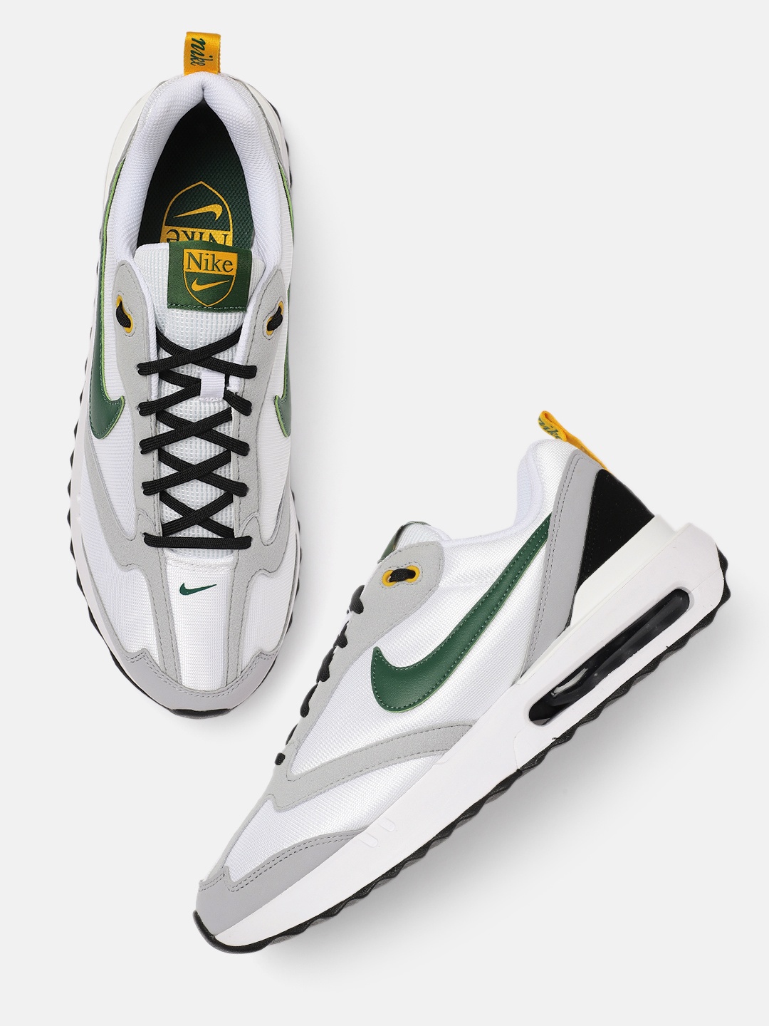 

Nike Men White and Grey Colorblocked AIR MAX DAWN Sneakers