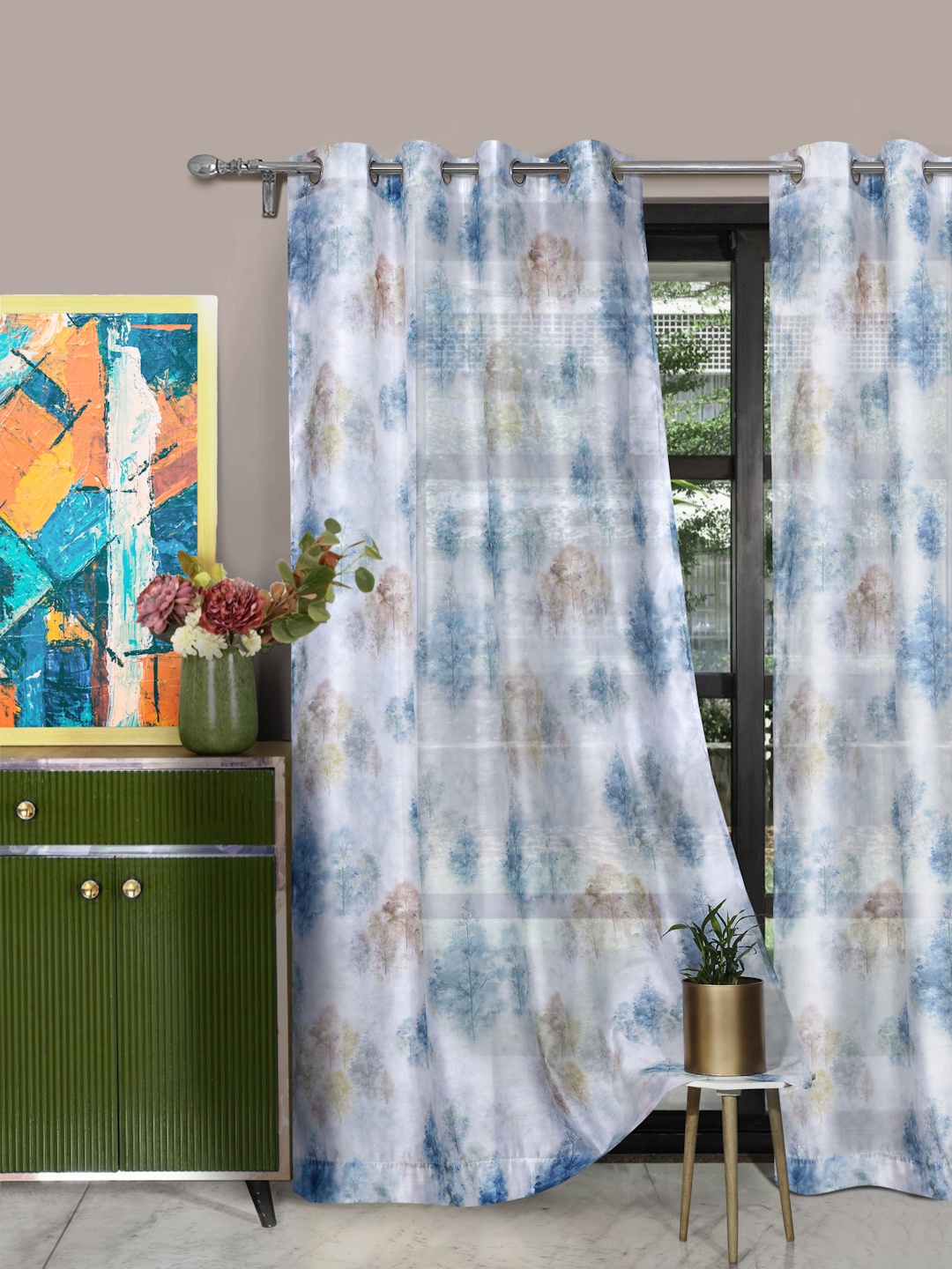 

ROSARA HOME Unisex Blue Curtains and Sheers