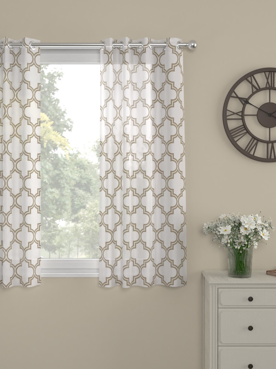 

ROSARA HOME Unisex Beige Curtains and Sheers