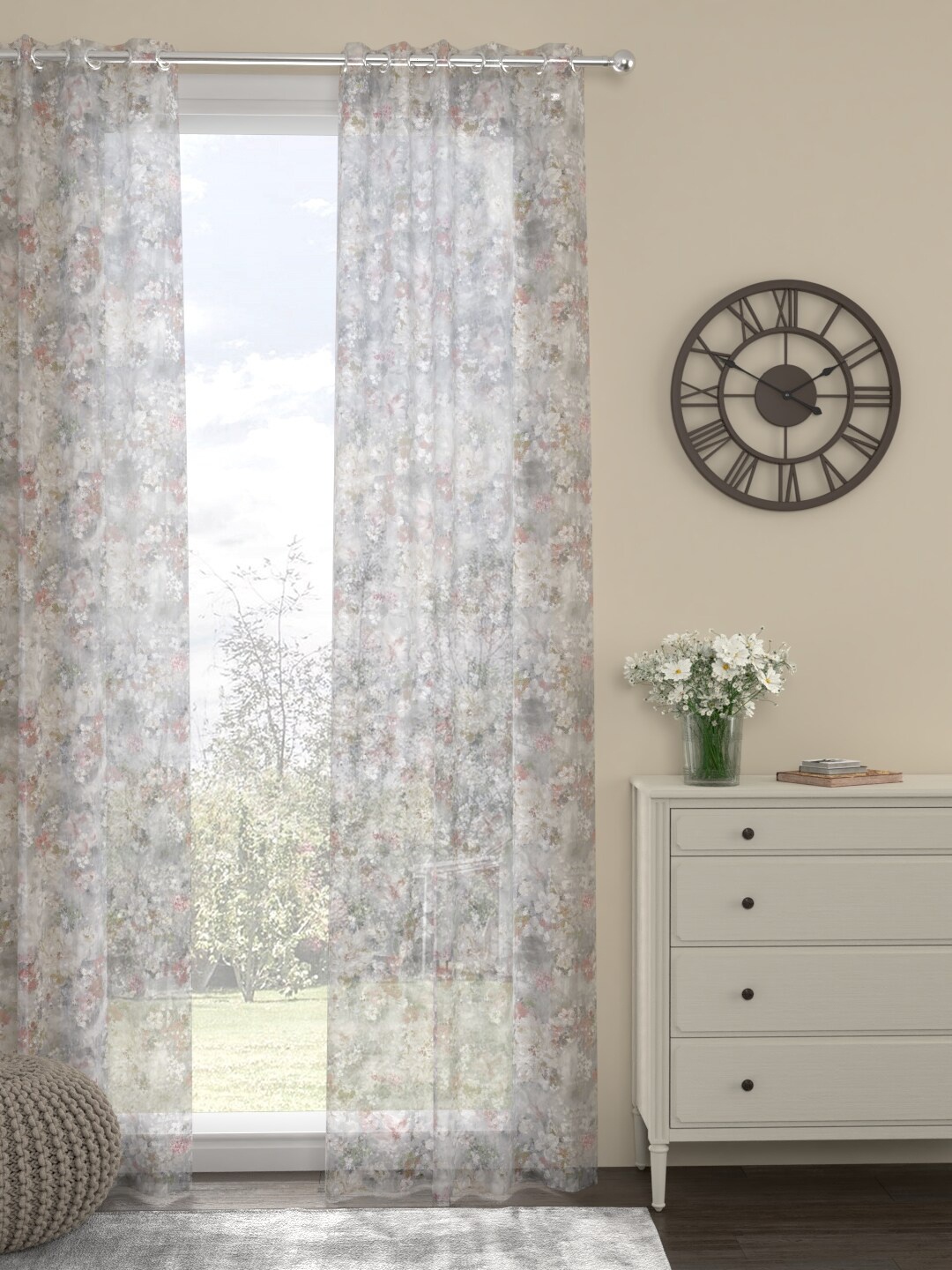 

ROSARA HOME Unisex Multi Curtains and Sheers, Grey
