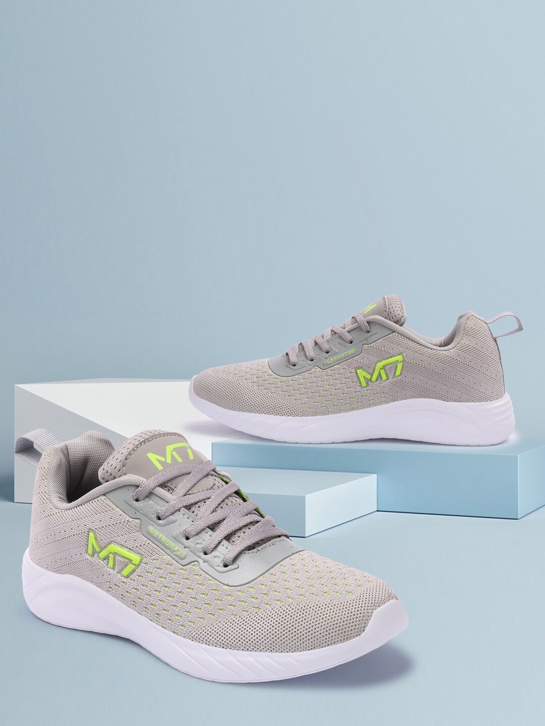 

M7 by Metronaut Men Grey Textile Running Shoes