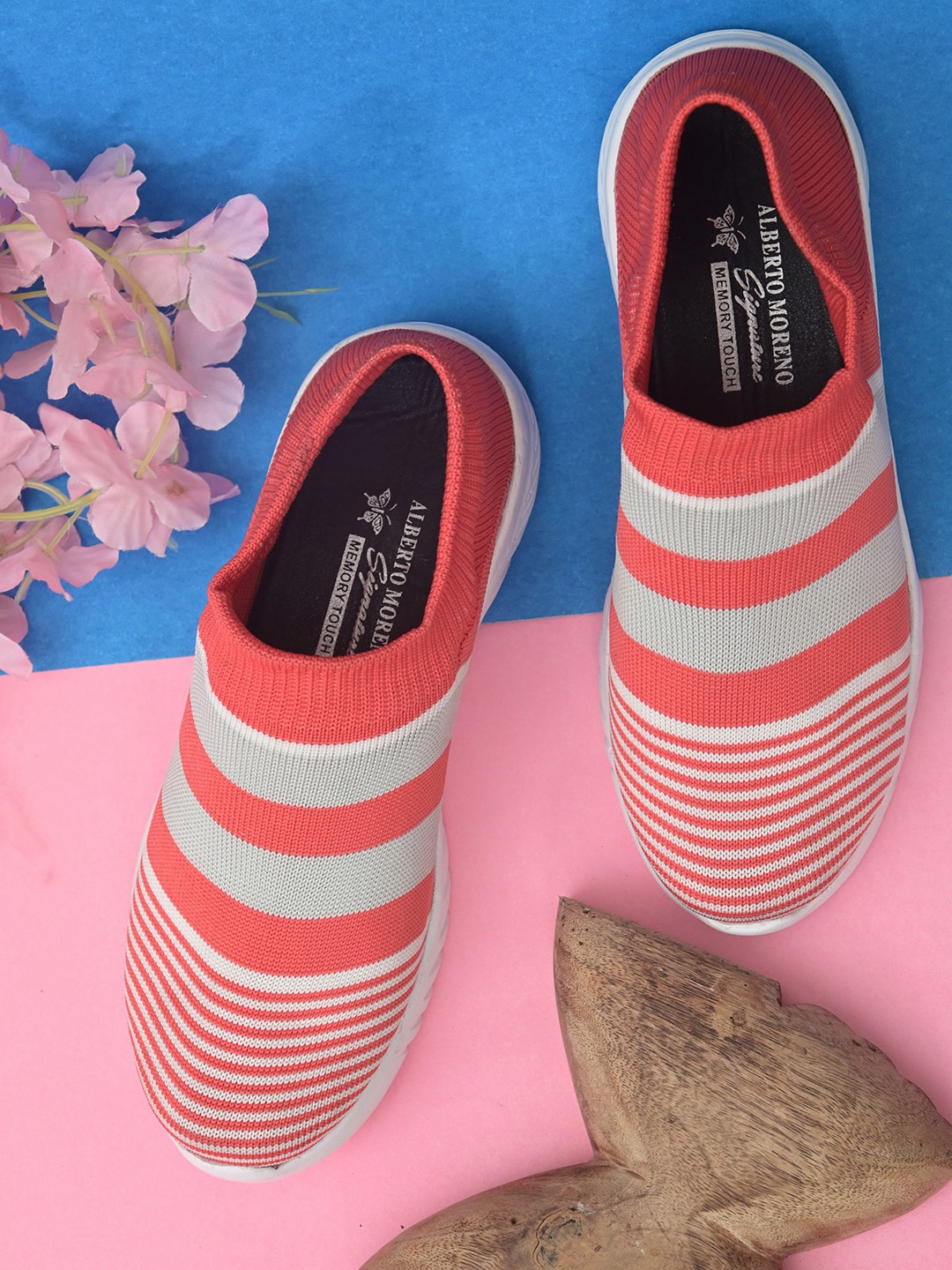 

ALBERTO MORENO Women Peach-Coloured Woven Design Espadrilles