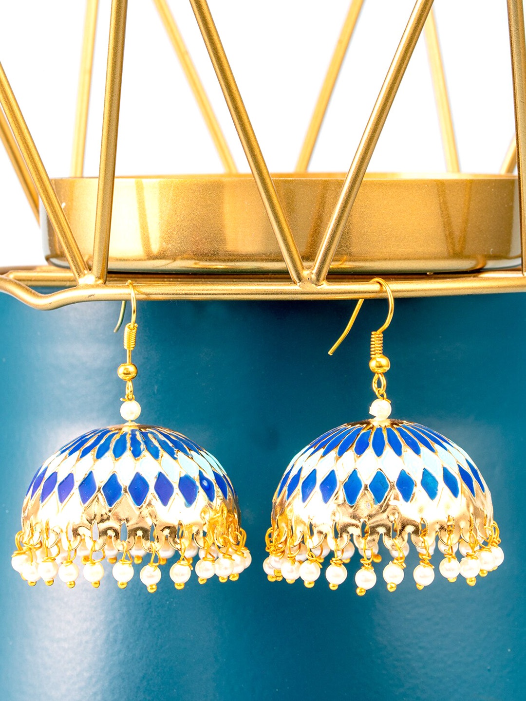 

BARSANO Gold-Toned Classic Jhumkas Earrings