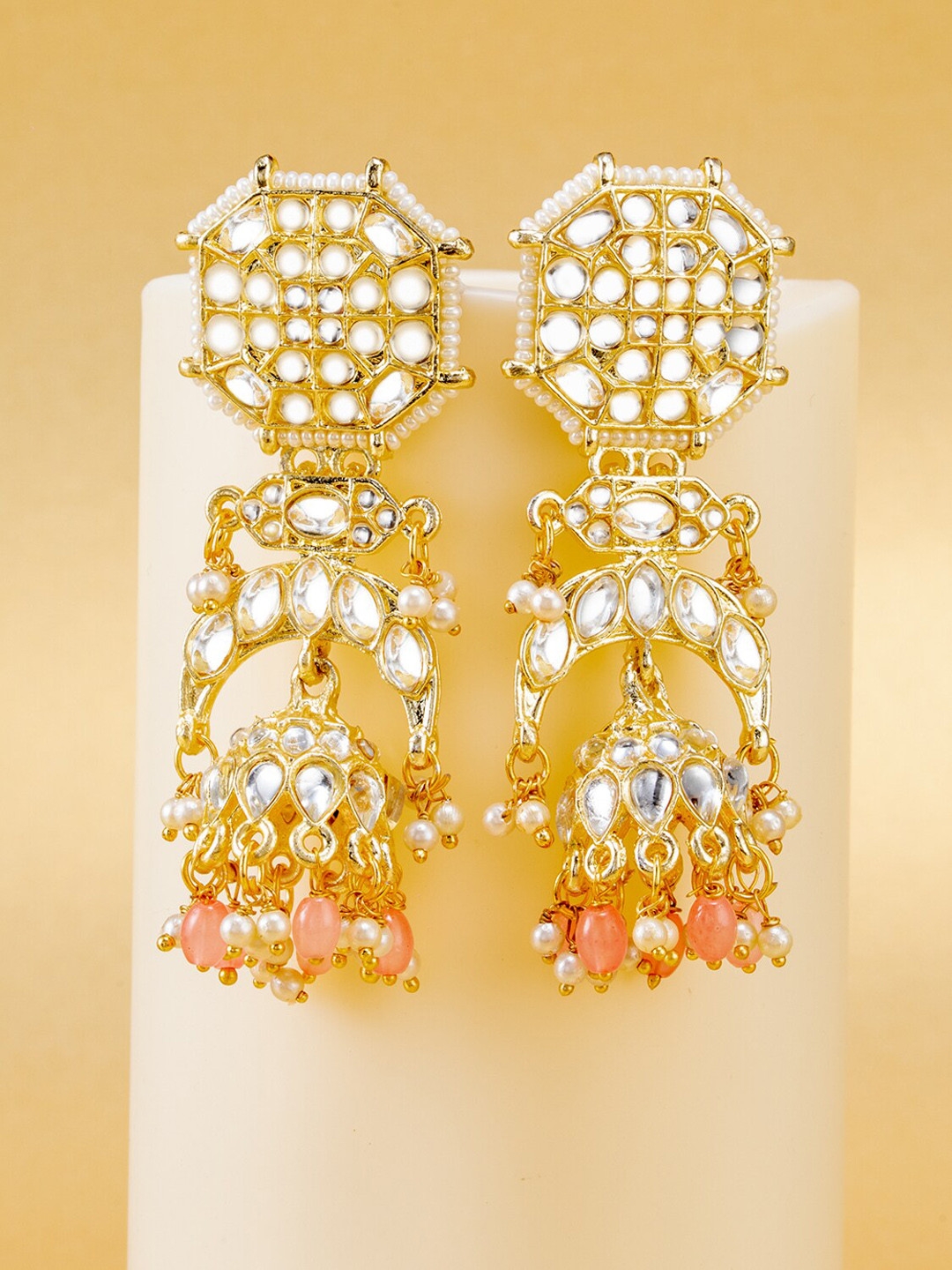 

BARSANO Gold-Toned Classic Jhumkas Earrings