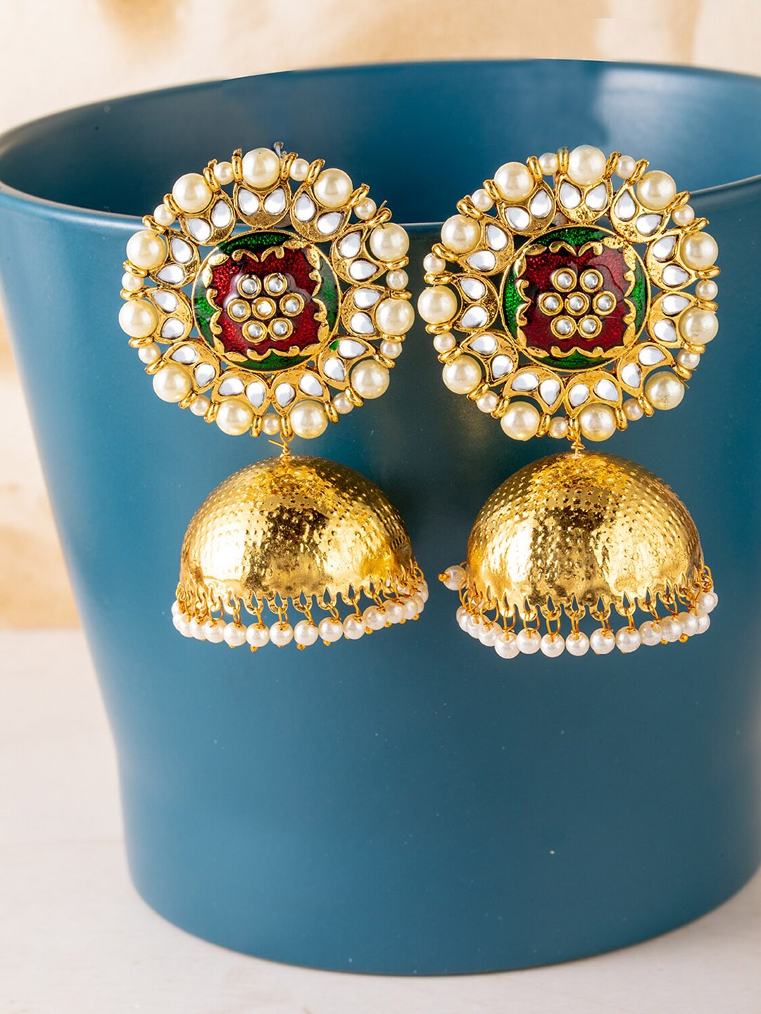

BARSANO Gold-Toned Classic Jhumkas Earrings