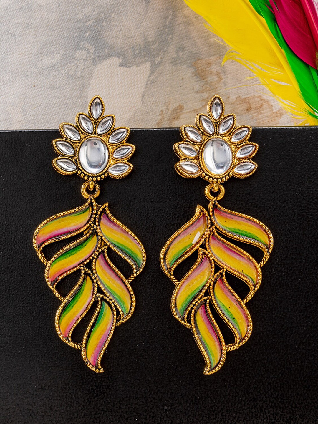 

BARSANO Gold-Toned Classic Drop Earrings