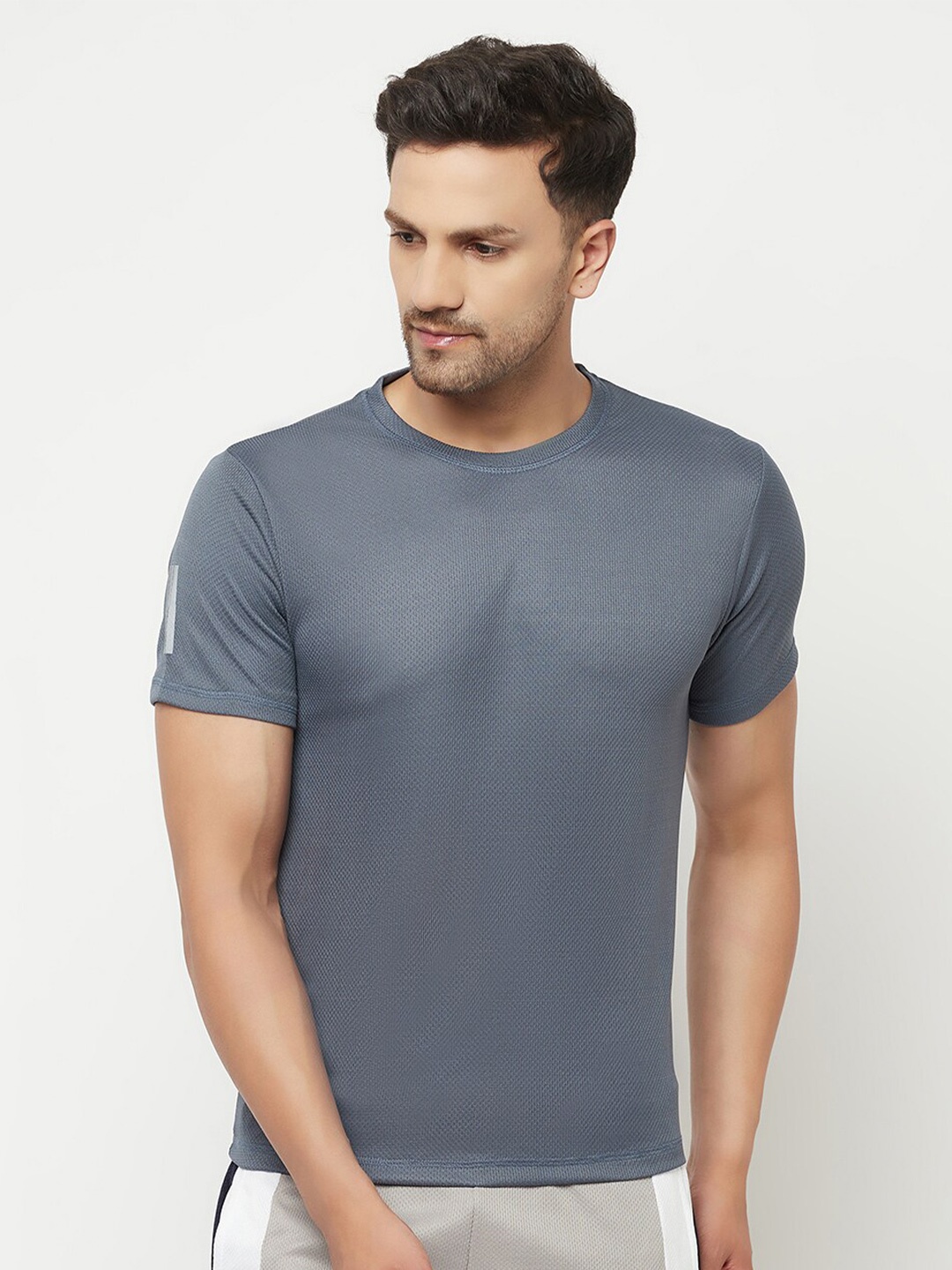 

ELEGANCE Men Grey & purple sage T-shirt