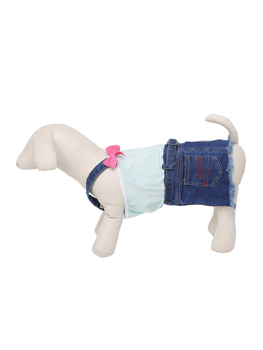 

Lulala Blue Self Design Cotton Dog Dress