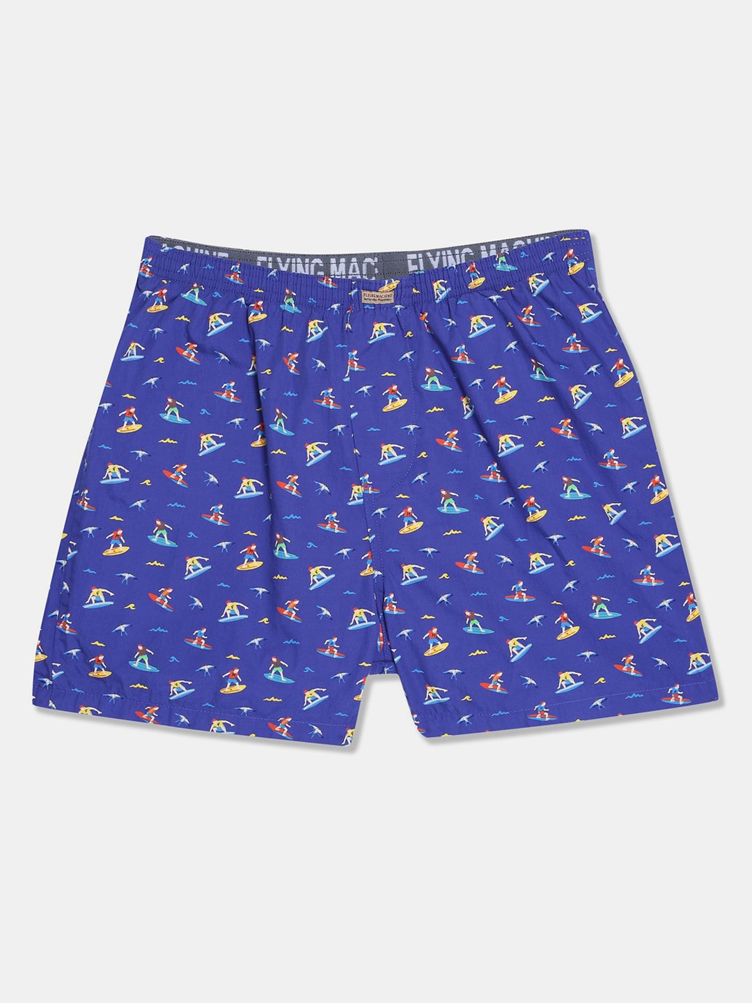 

Flying Machine Men Blue Printed Pure Cotton Boxers