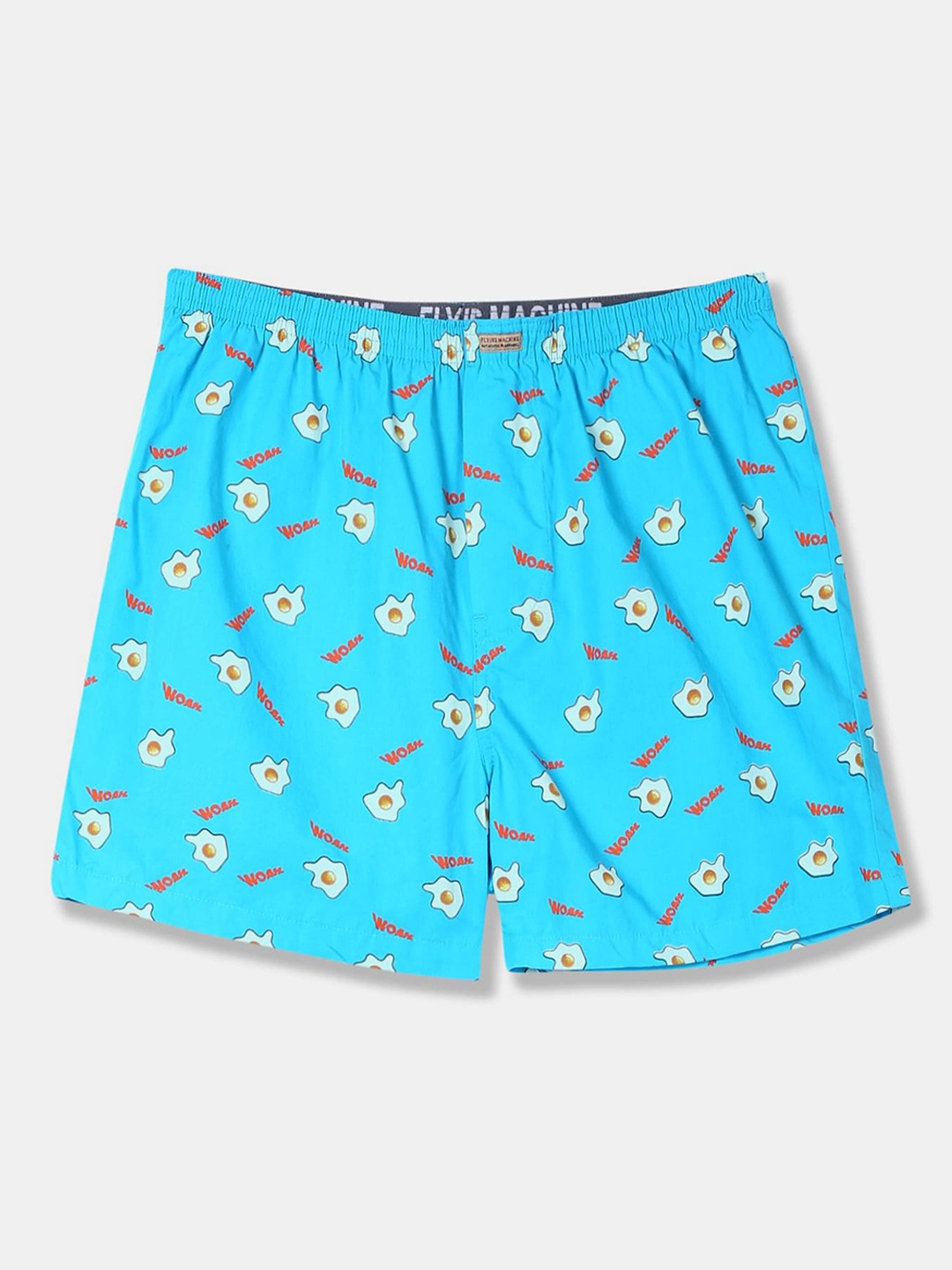 

Flying Machine Men Blue & Yellow Printed Cotton Boxers