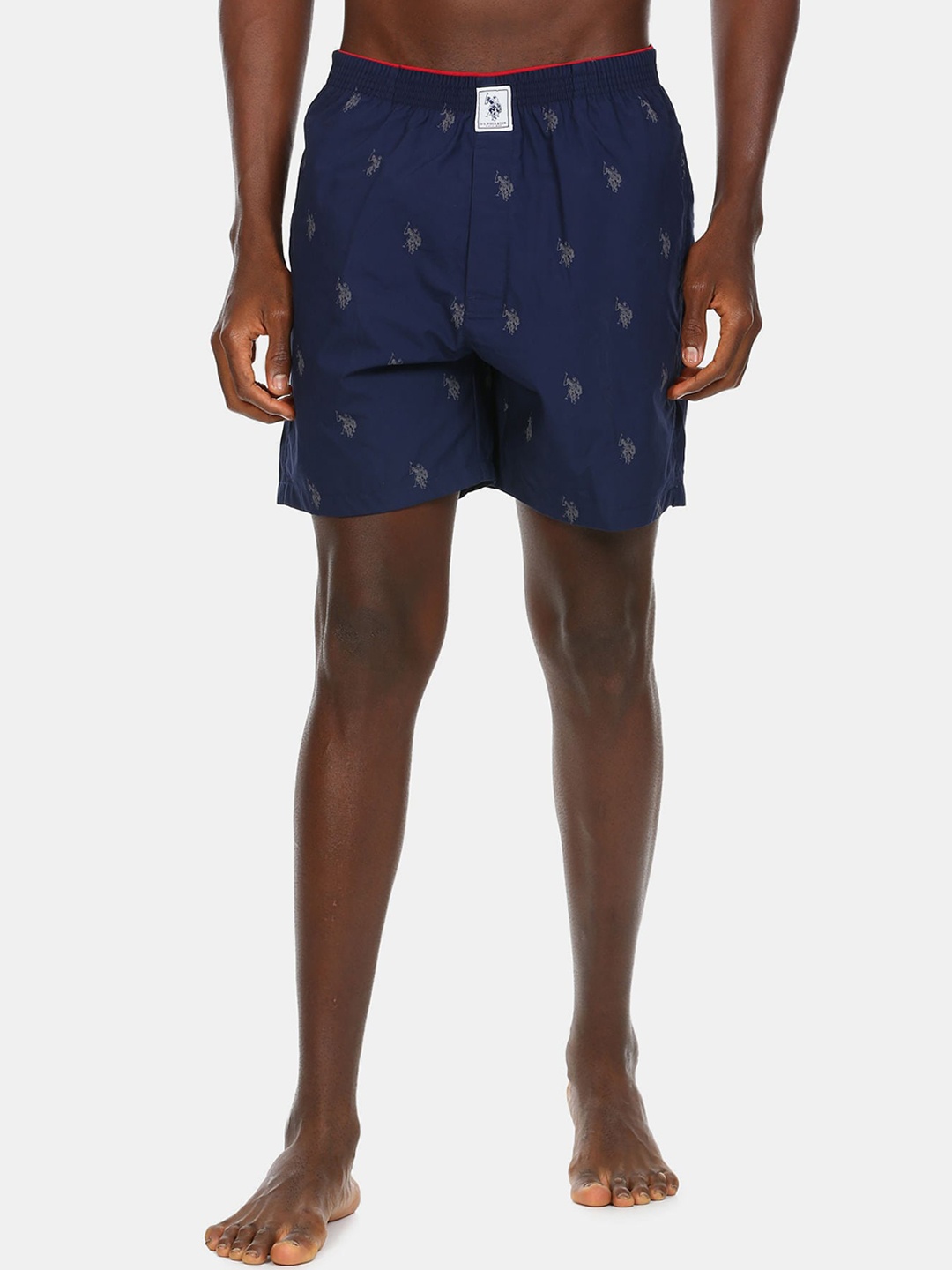 

U.S. Polo Assn. Men Blue Printed Pure Cotton Boxers