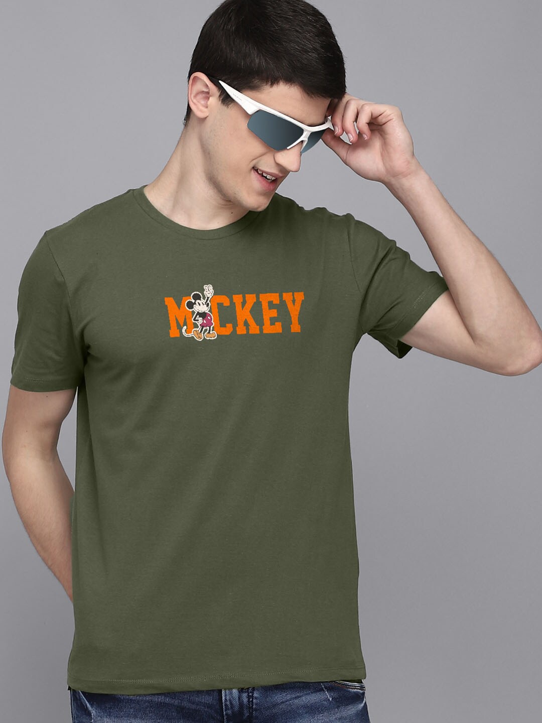 

Free Authority Men Green Printed Pure Cotton Tshirts