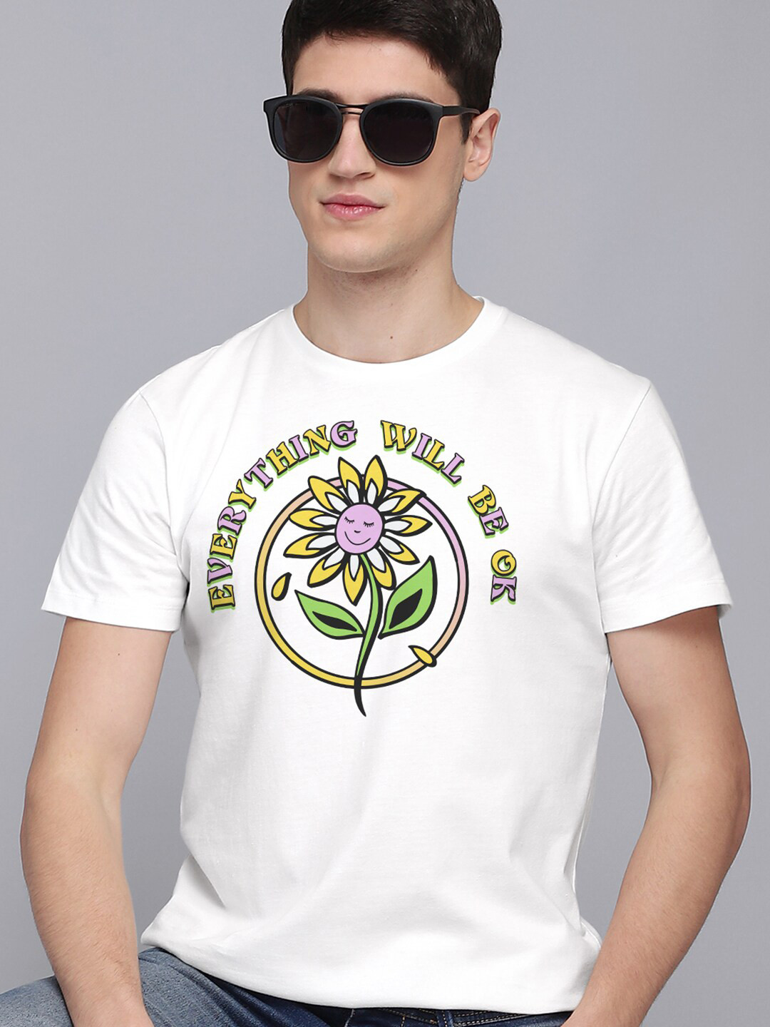 

Free Authority Men White Printed Pure Cotton T-Shirt