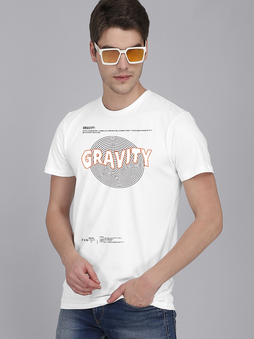 

Free Authority Men White Printed Pure Cotton Tshirts