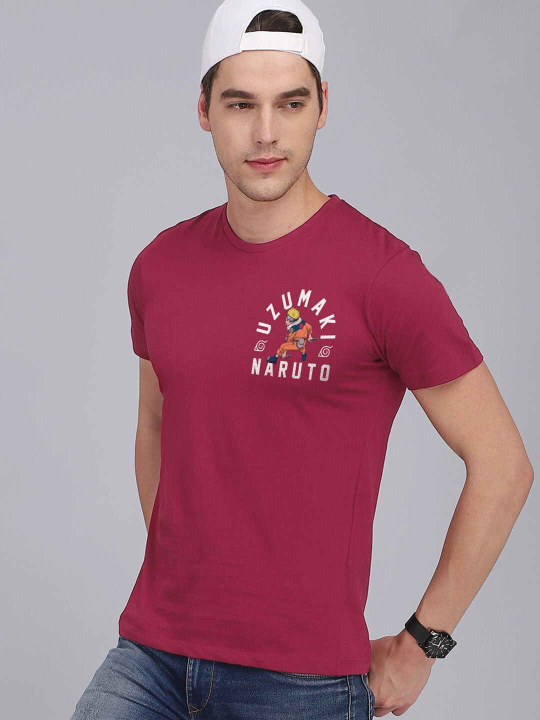 

Free Authority Men Red Printed Pure Cotton T-Shirt