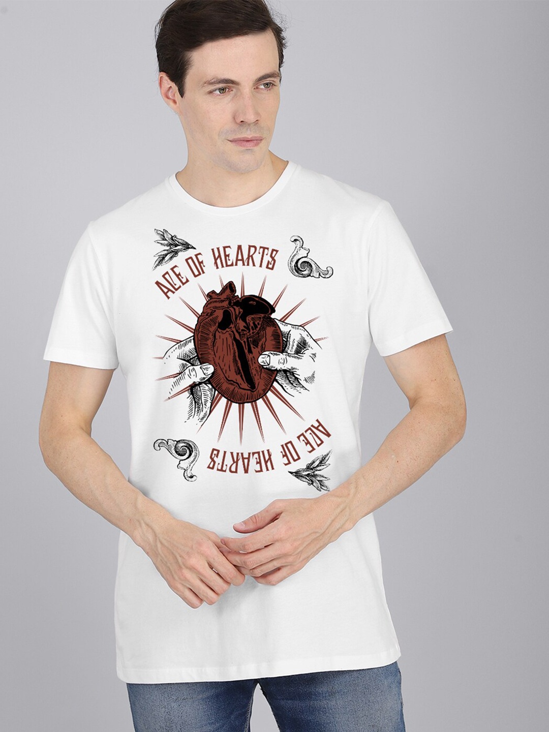 

Free Authority Men White Printed Pure Cotton Tshirts