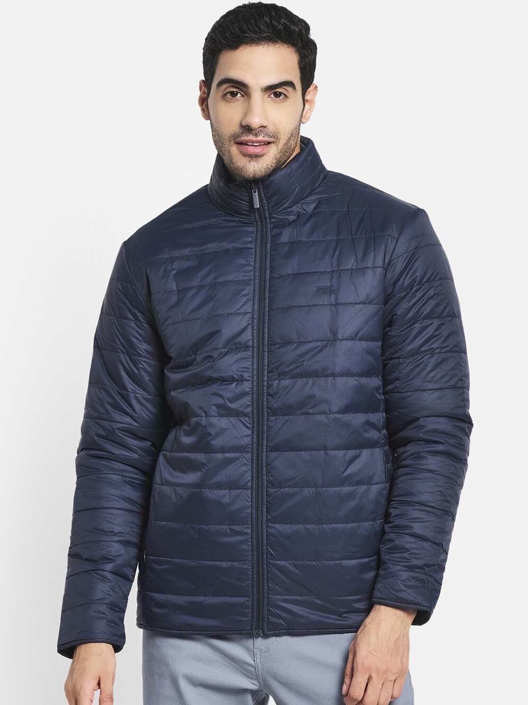 

METTLE Men Navy Blue Padded Jacket