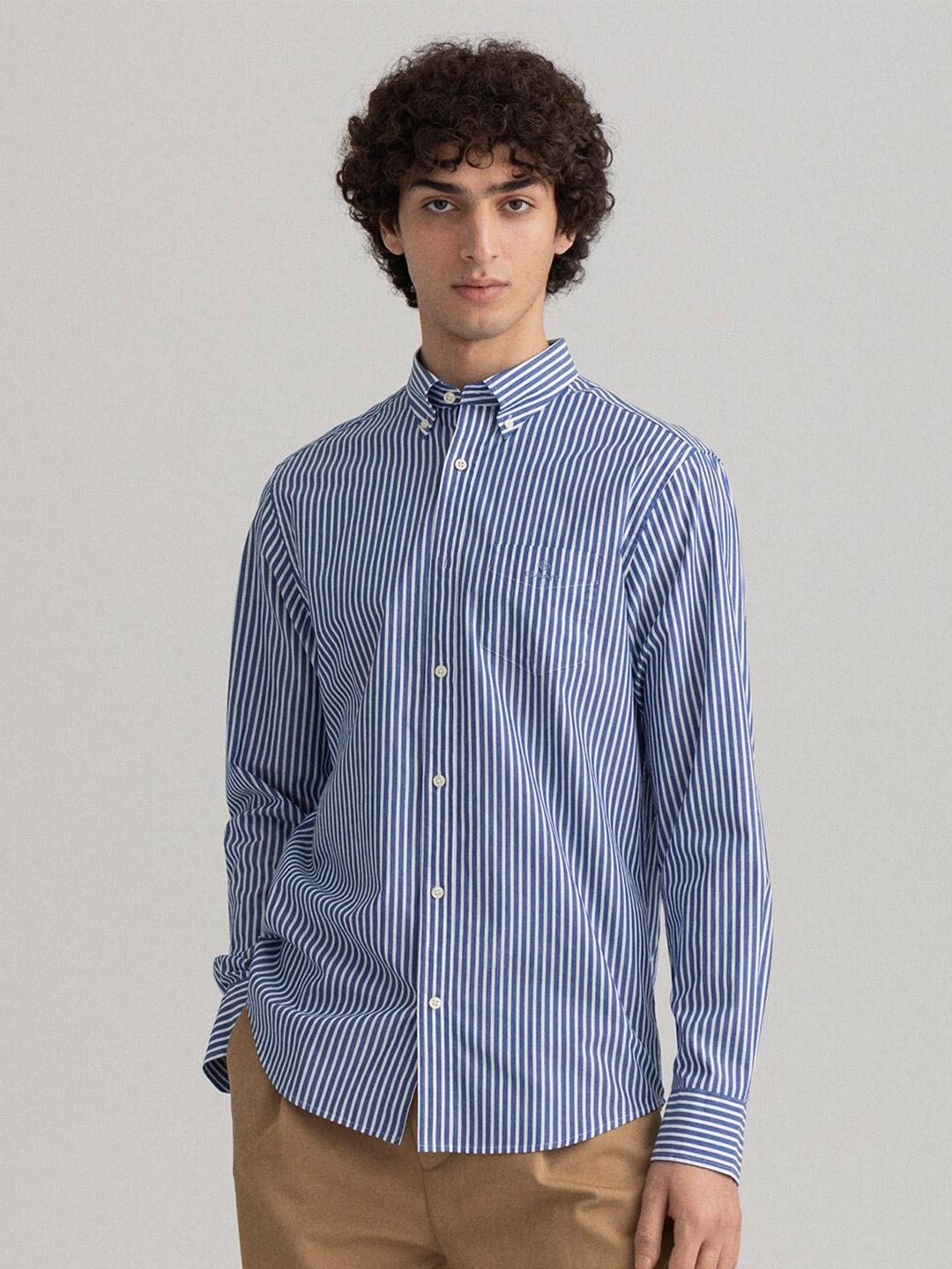 

GANT Men Blue Classic Bengal Stripes Striped Casual Shirt