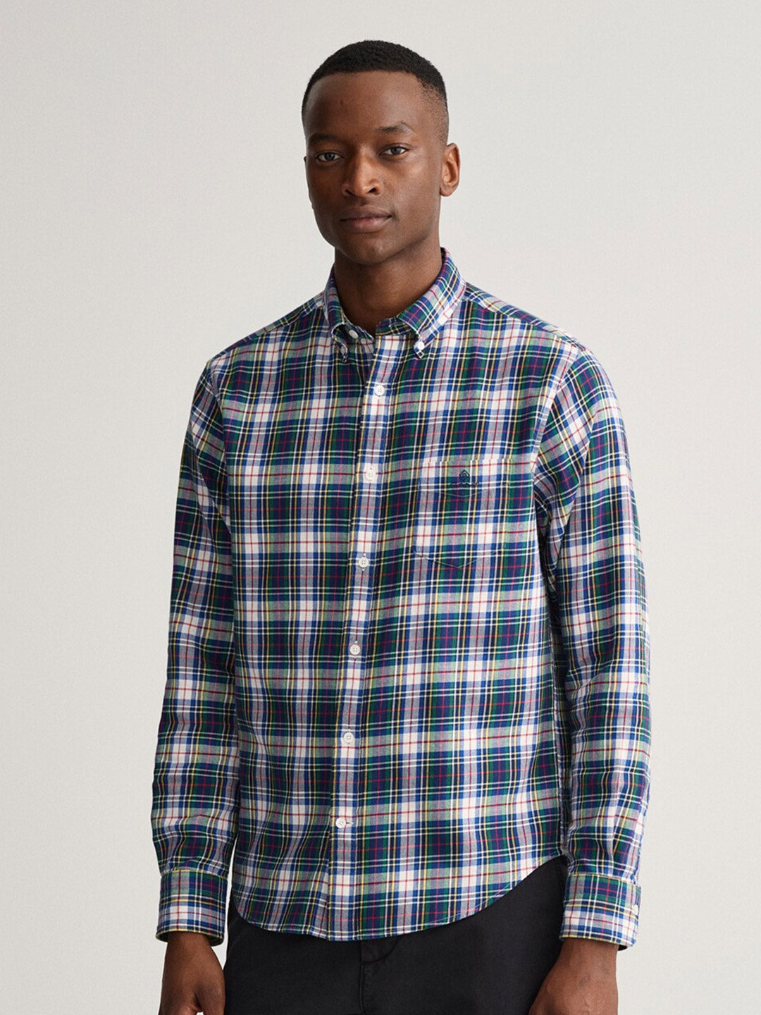 

GANT Men Blue Classic Tartan Checks Checked Casual Shirt
