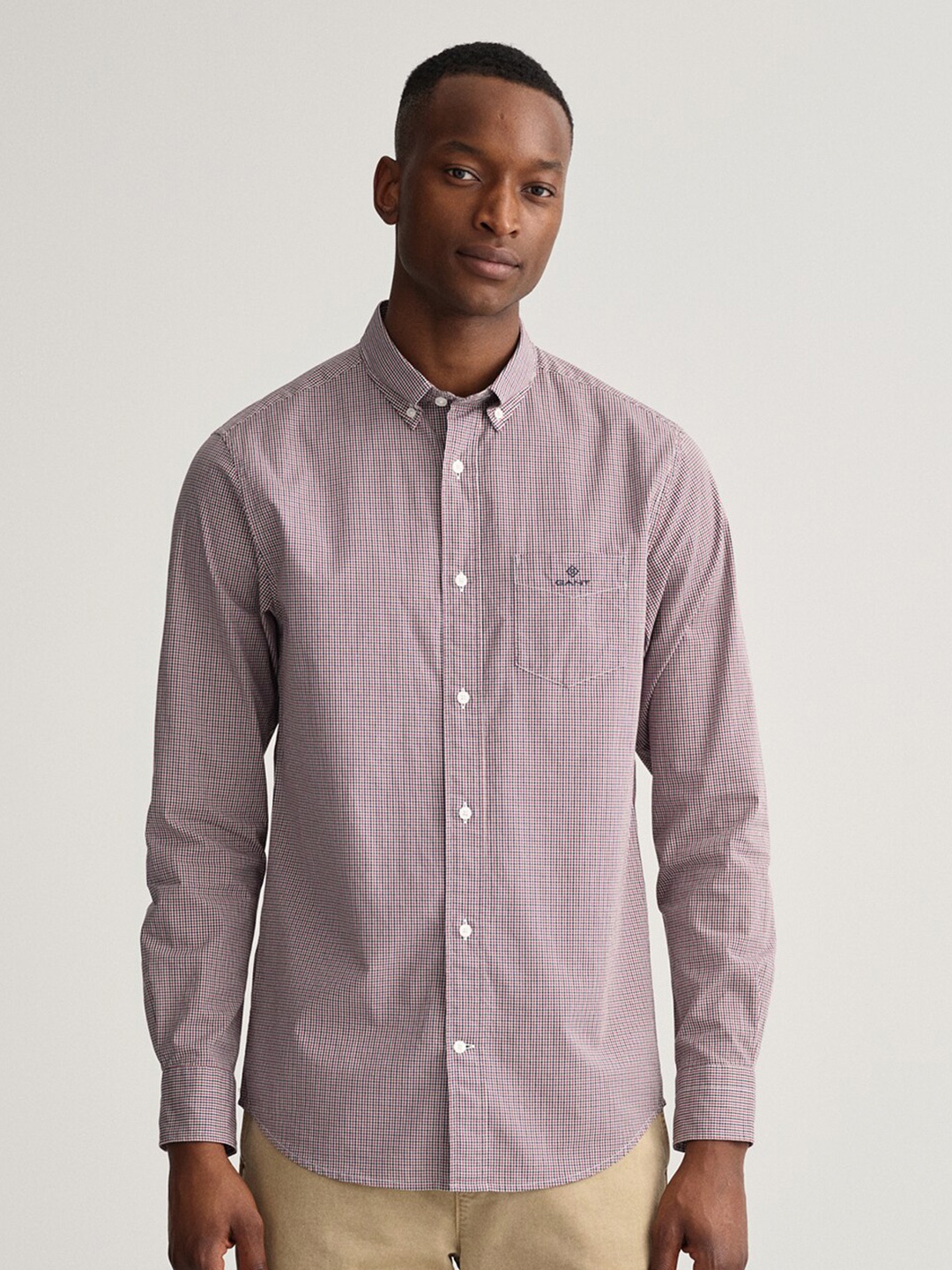 

GANT Men Red Classic Striped Casual Shirt