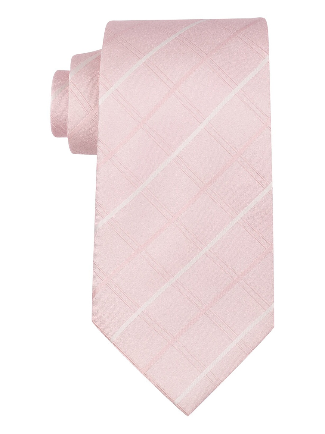 

The Tie Hub Men Pink & White Checked Broad Tie