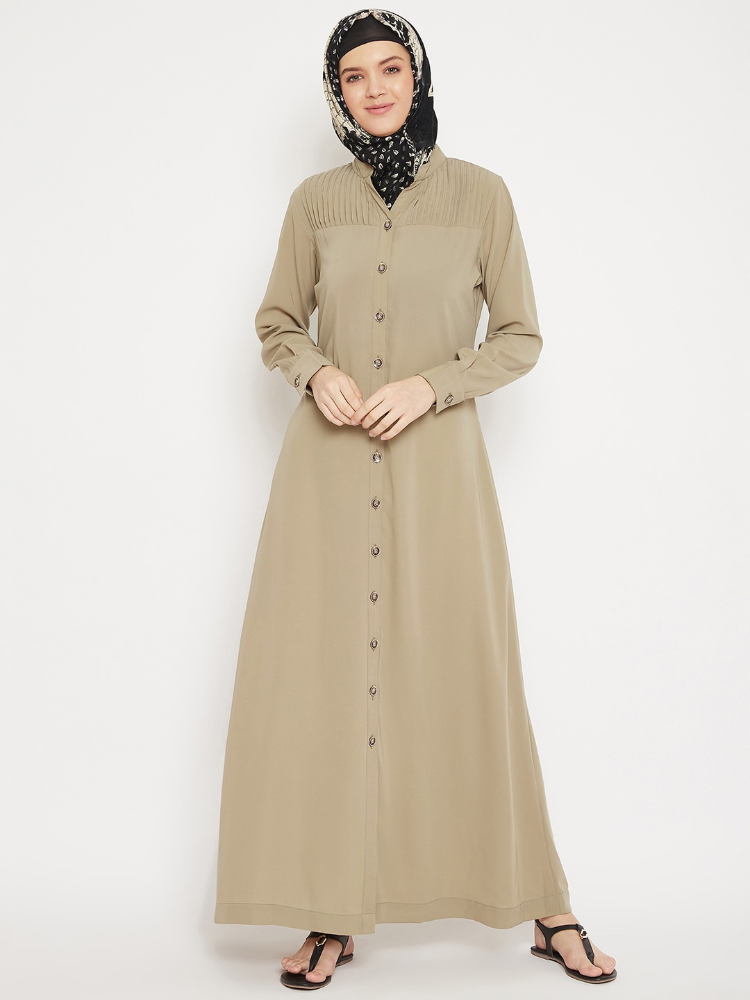 

MOMIN LIBAS Women Beige Solid Abaya Burqa