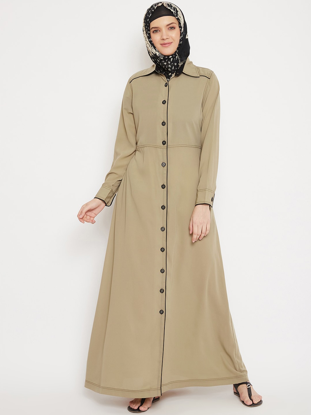 

MOMIN LIBAS Women Beige Solid Burqas