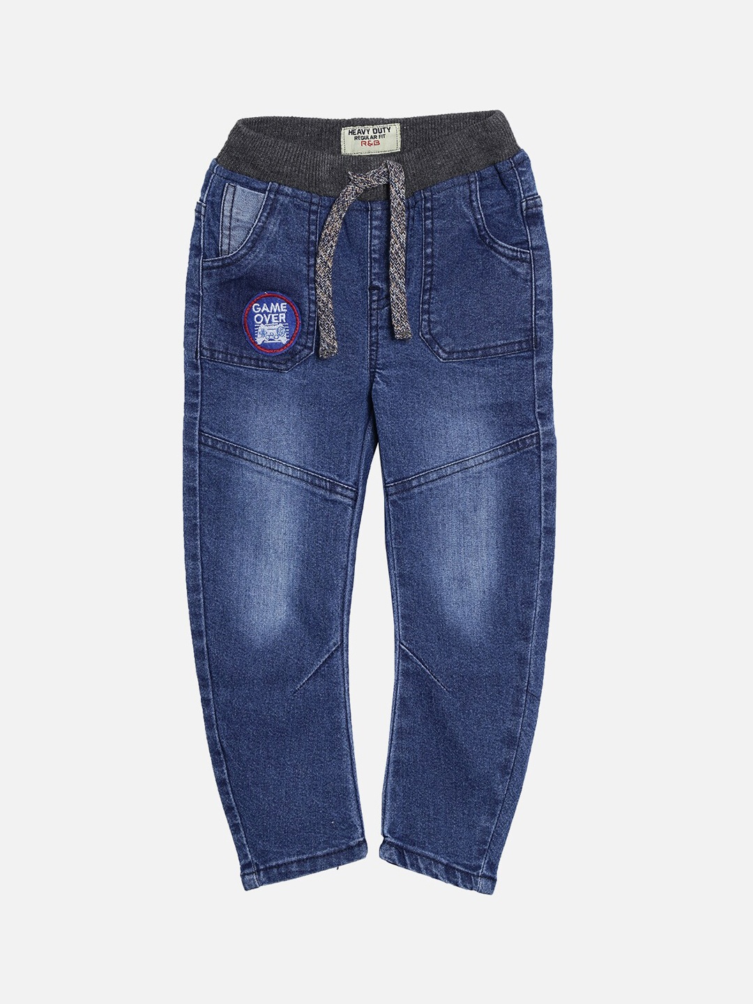 

R&B Boys Blue High-Rise Heavy Fade Jeans