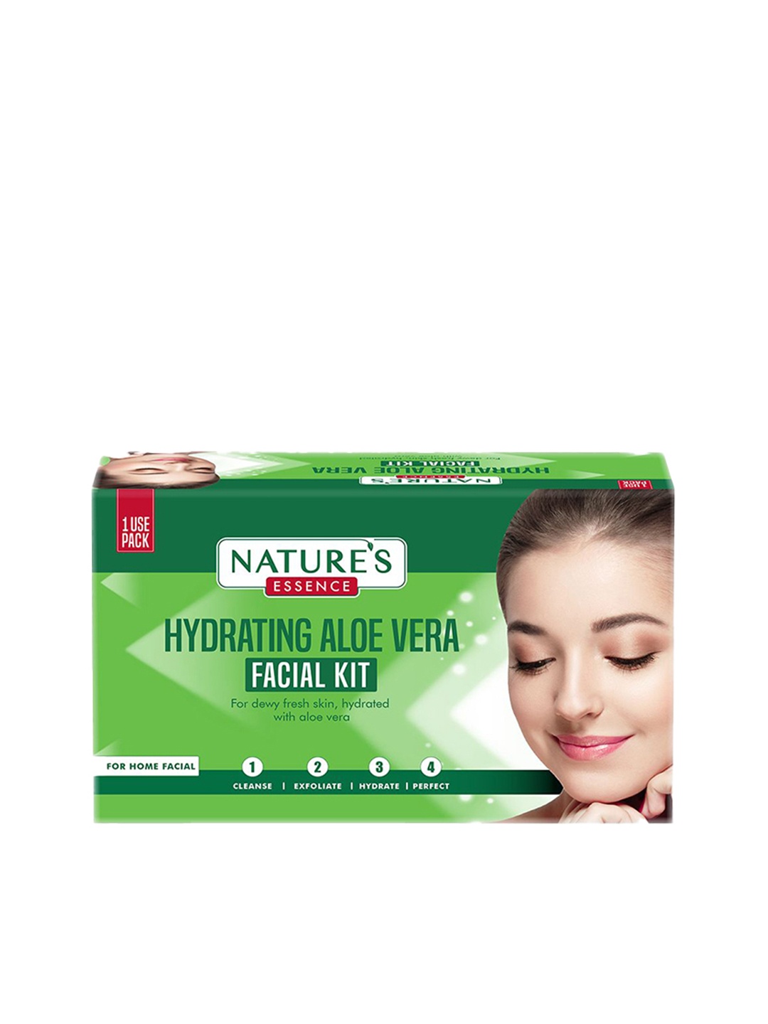 

Natures Essence Hydrating Aloe Vera Facial Kit for Single Use - 20g, Green