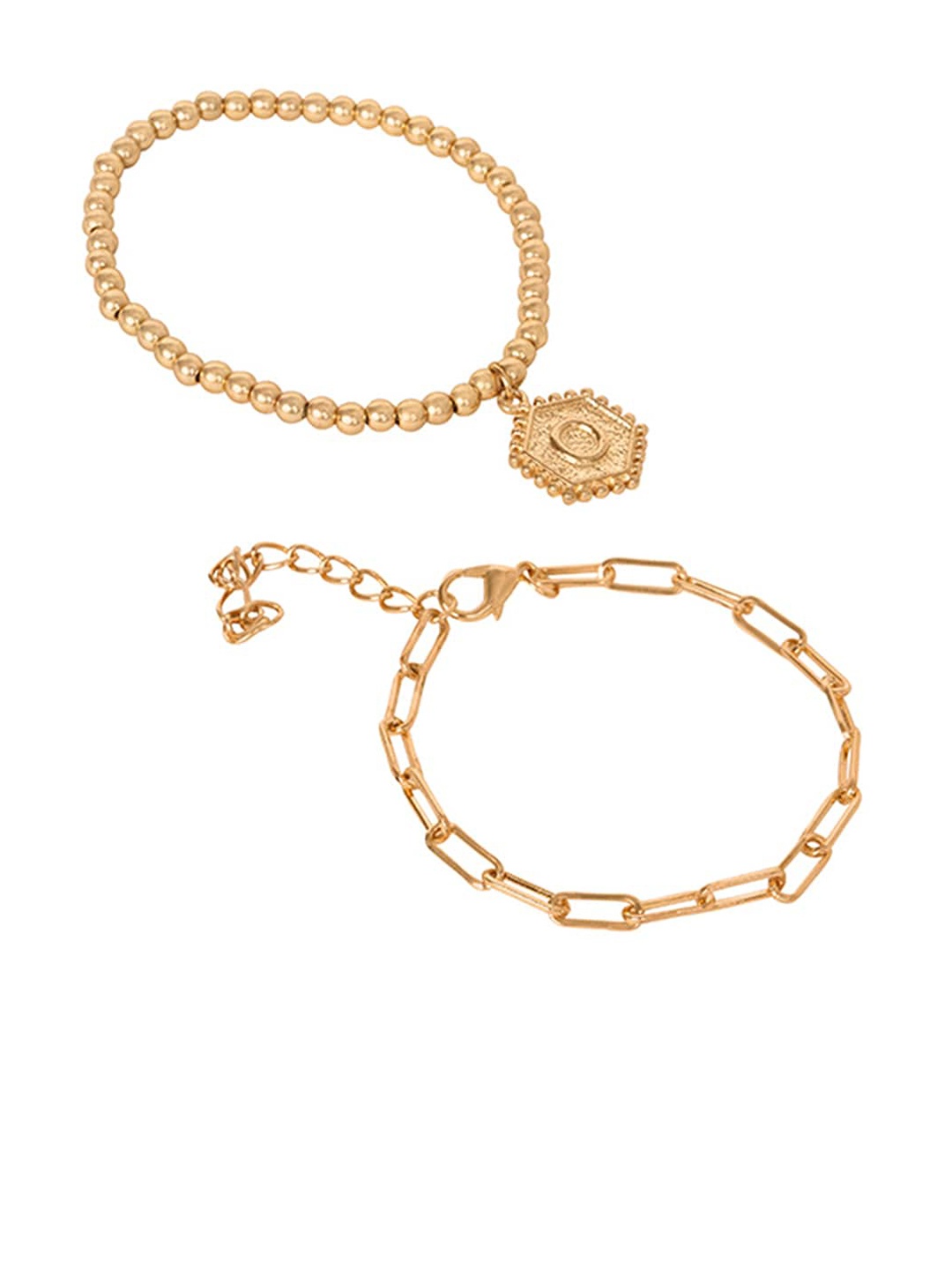

FabAlley Women 2 Gold-Toned Gold-Plated Lobster Closure Bracelet