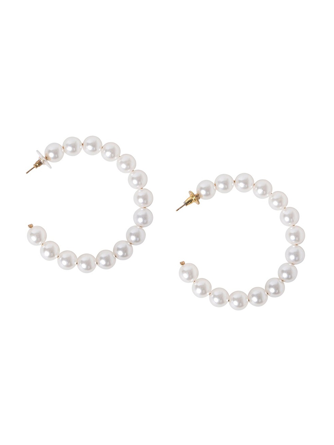 

FabAlley White Contemporary Half Hoop Earrings