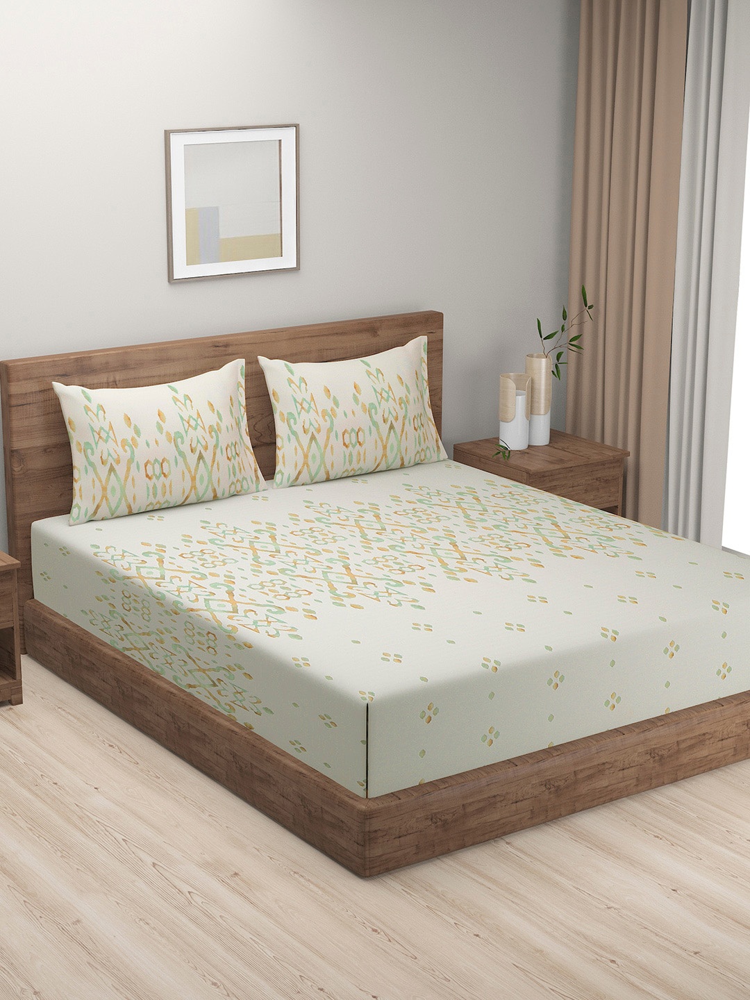 

SWAYAM Unisex White Bedsheets