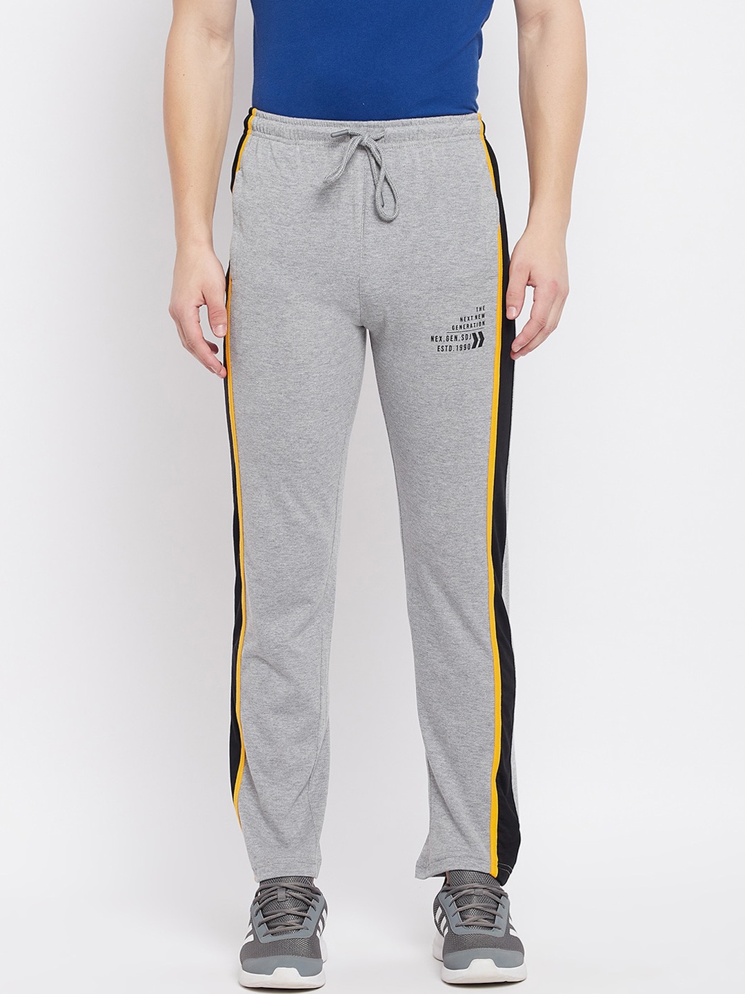 

Duke Men Grey & Black Striped Cotton Track Pant
