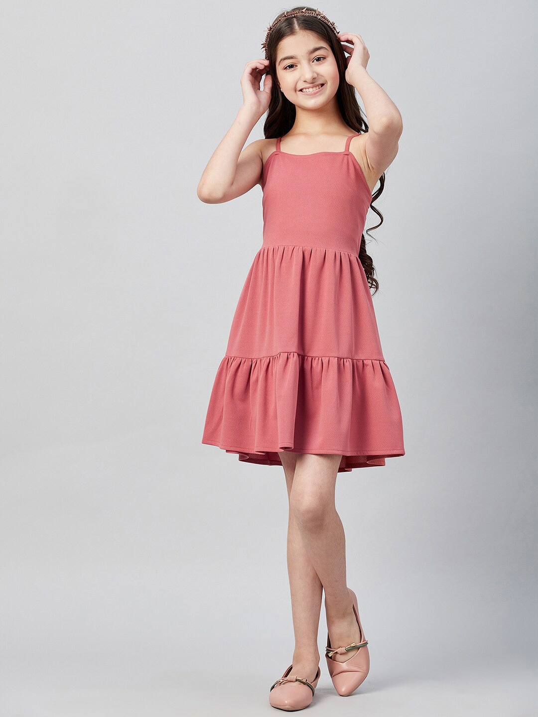 

Athena Girl Pink Layered Dress