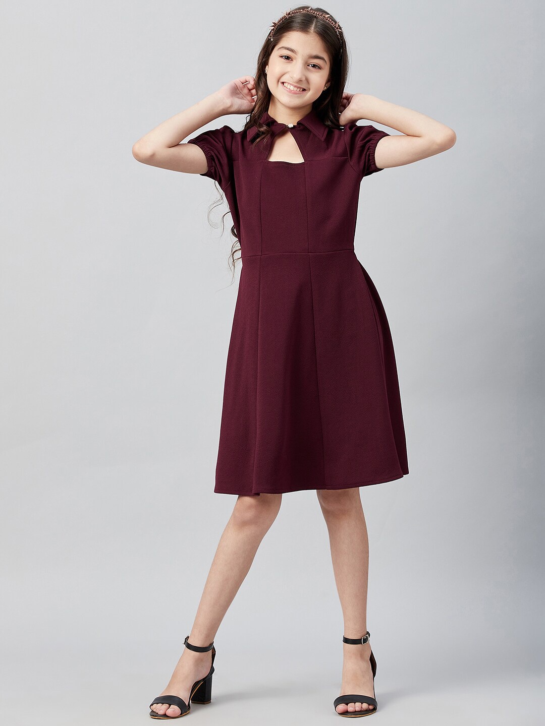 

Athena Girl Burgundy Dress