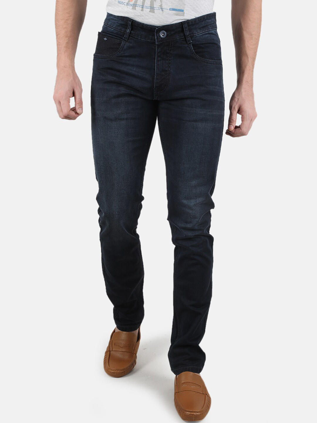 

Monte Carlo Men Black Comfort Skinny Fit Light Fade Stretchable Jeans