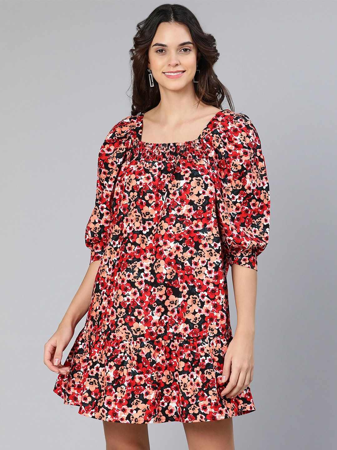 

Oxolloxo Multicoloured Floral A-Line Dress, Multi