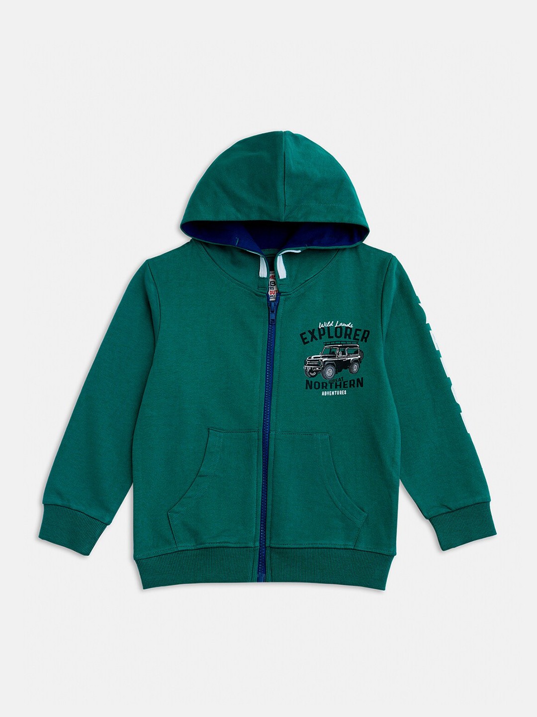 

R&B Boys Olive Green Open Front Jacket with Embroidered