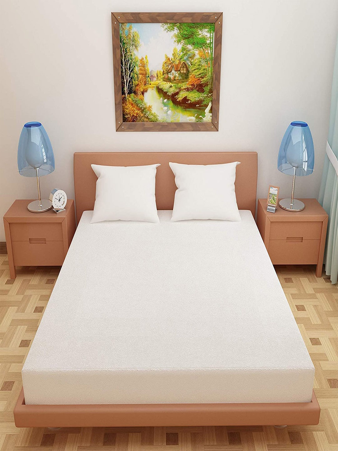 

Hammer Home White Solid Terry Cotton Mattress Protector
