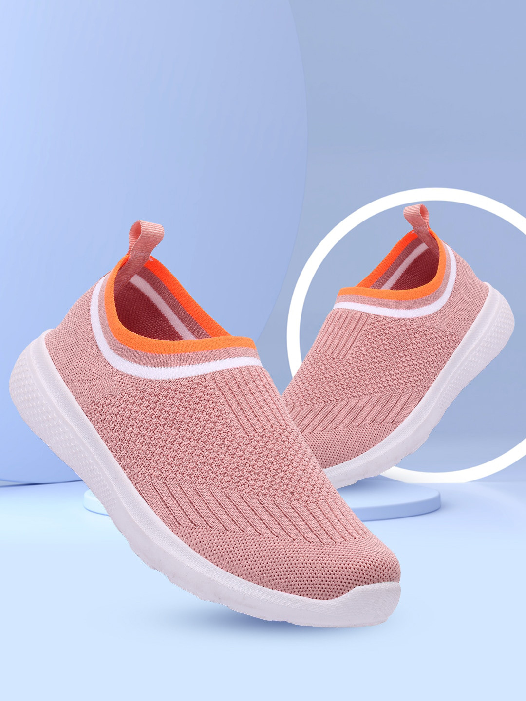 

Mast & Harbour Women Peach-Coloured Woven Design Slip-On Sneakers