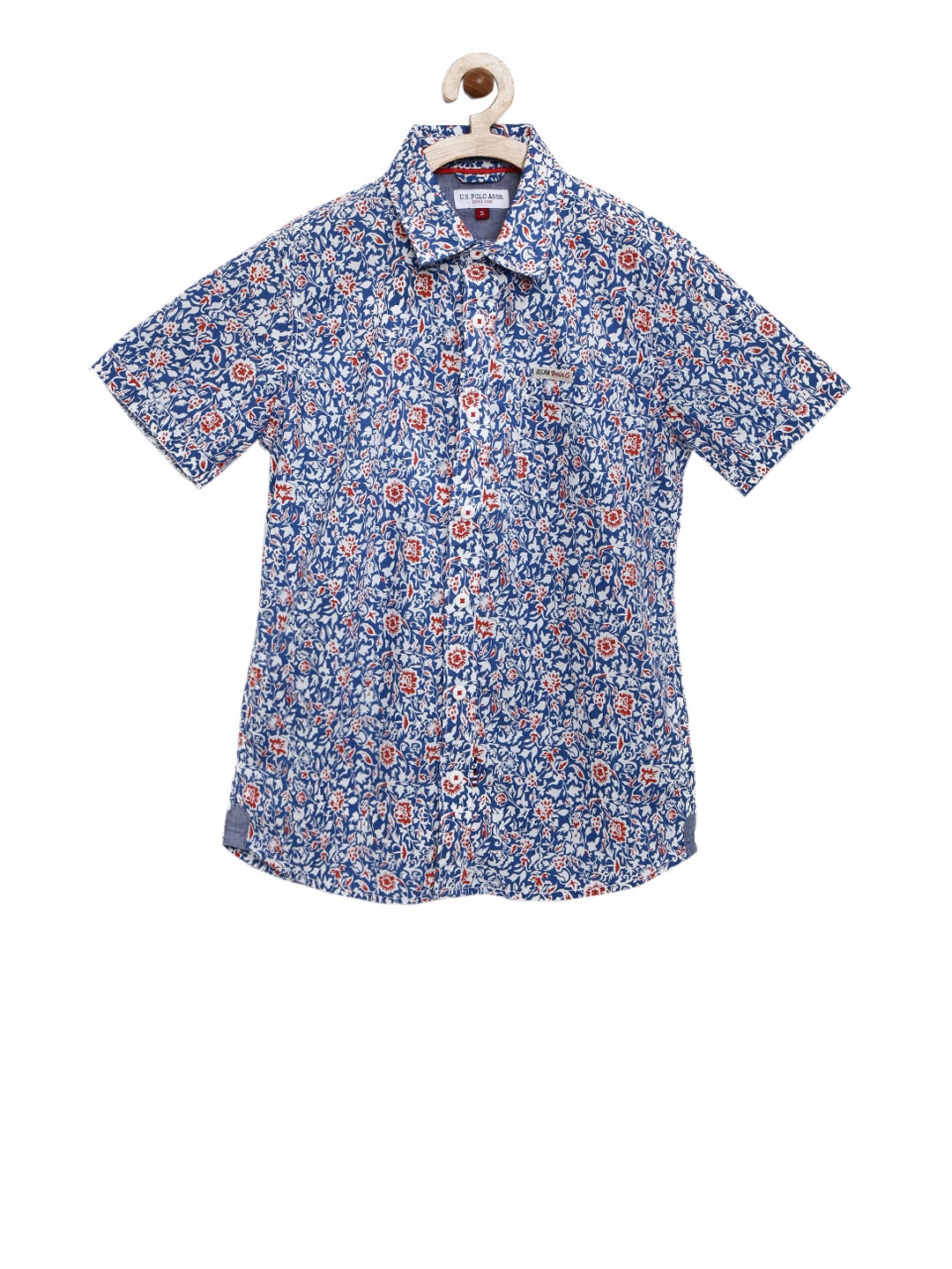 

U.S. Polo Assn. Kids Boys Blue Regular Fit Printed Casual Shirt