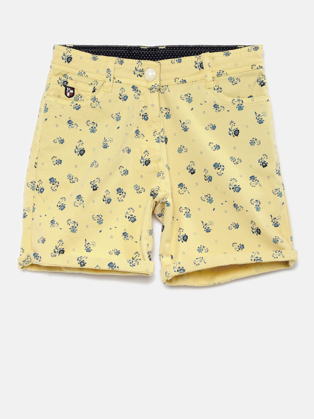

U.S. Polo Assn. Kids Girls Yellow Printed Regular Shorts