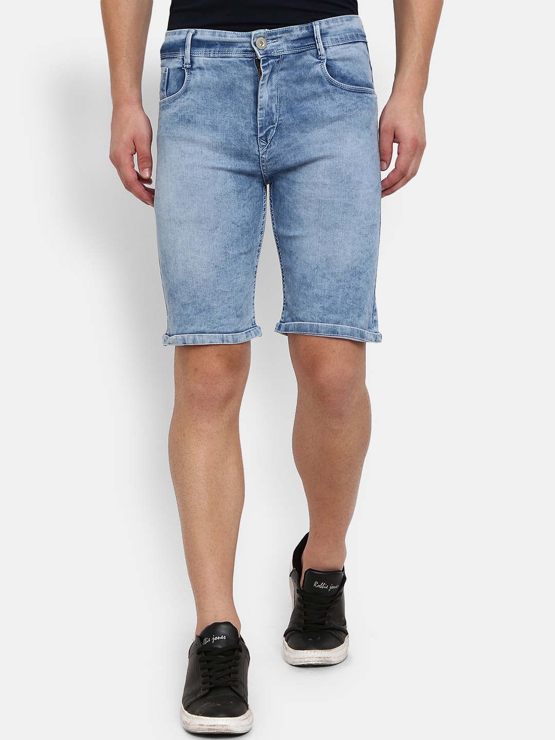 

V-Mart Men Blue Washed Denim Shorts