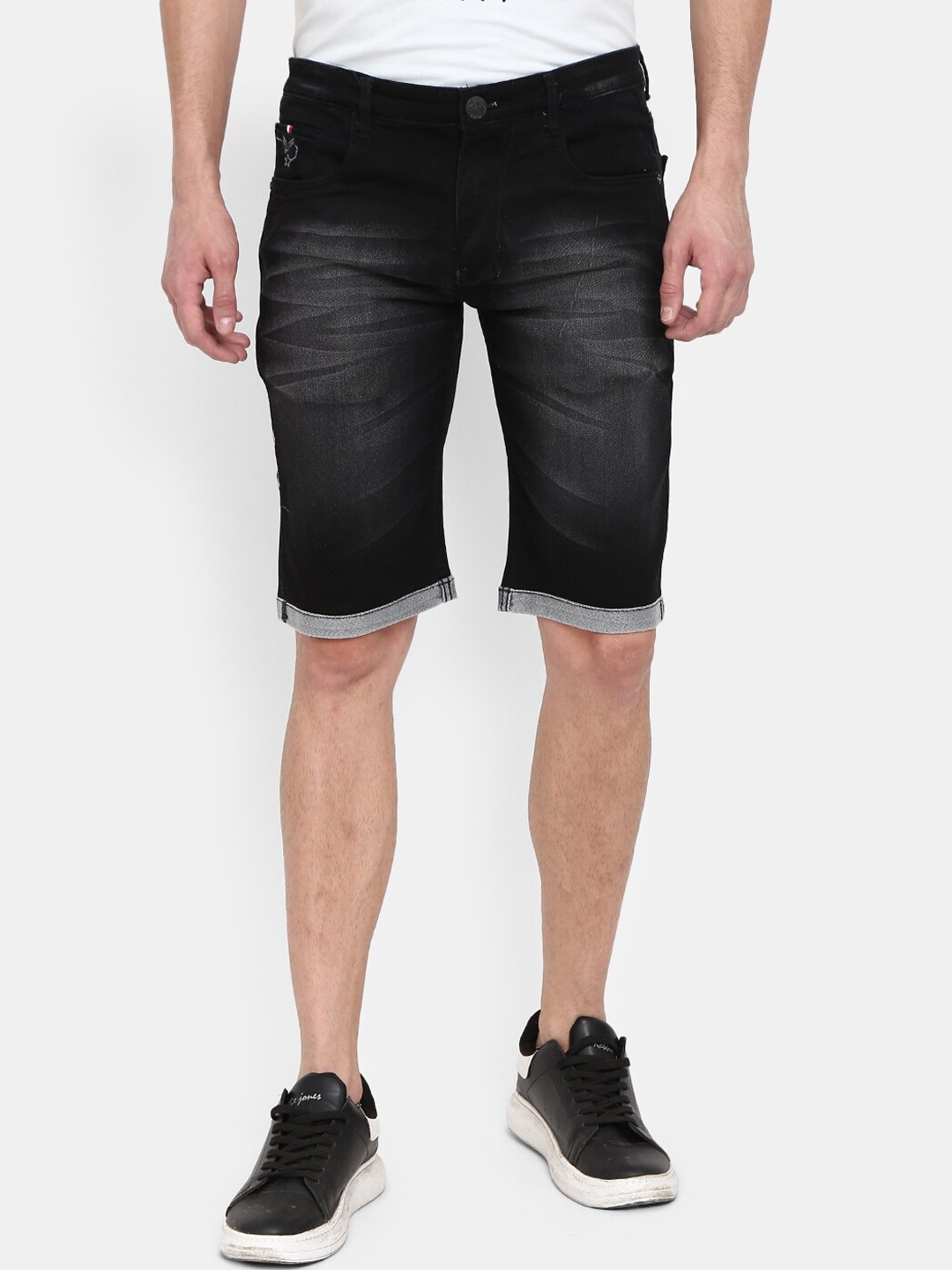 

V-Mart Men Black Washed Denim Shorts