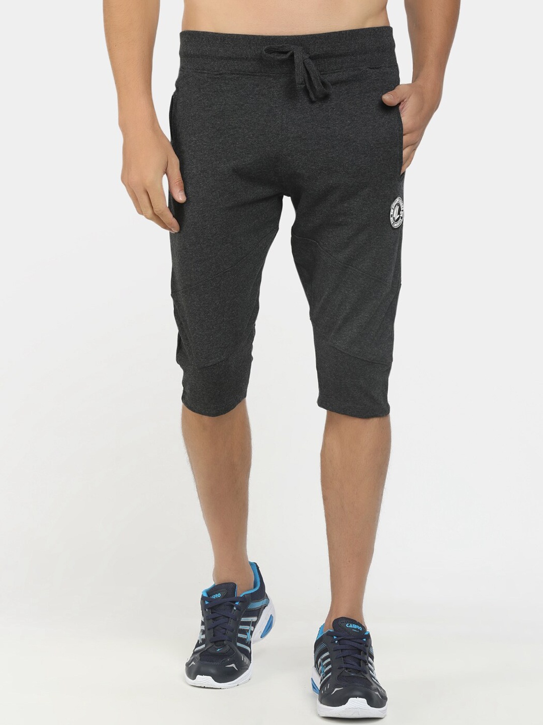 

V-Mart Men Grey Melange Sports Shorts